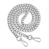 LIFEMATE Replacement Iron Flat Chain Strap Handbag Chains Accessories Purse Straps Shoulder Crossbody Straps (Silver)
