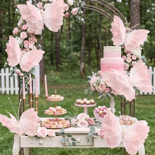 ArtSocket 6 Pack Large Butterfly Decorations, 20 and 12 Inch, Pink by ArtSocket - Used condition - Image 6