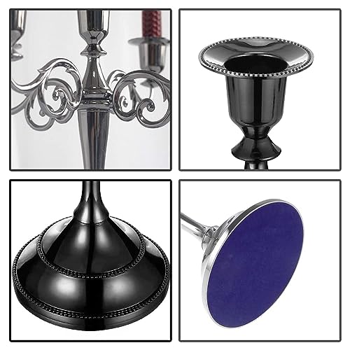 Kerzenständer Set 5-Armiger Kerzenhalter 27cm Höhe Stabkerze Dekorativer ø2,2cm Kerzenständer Schwarz – Bild 4