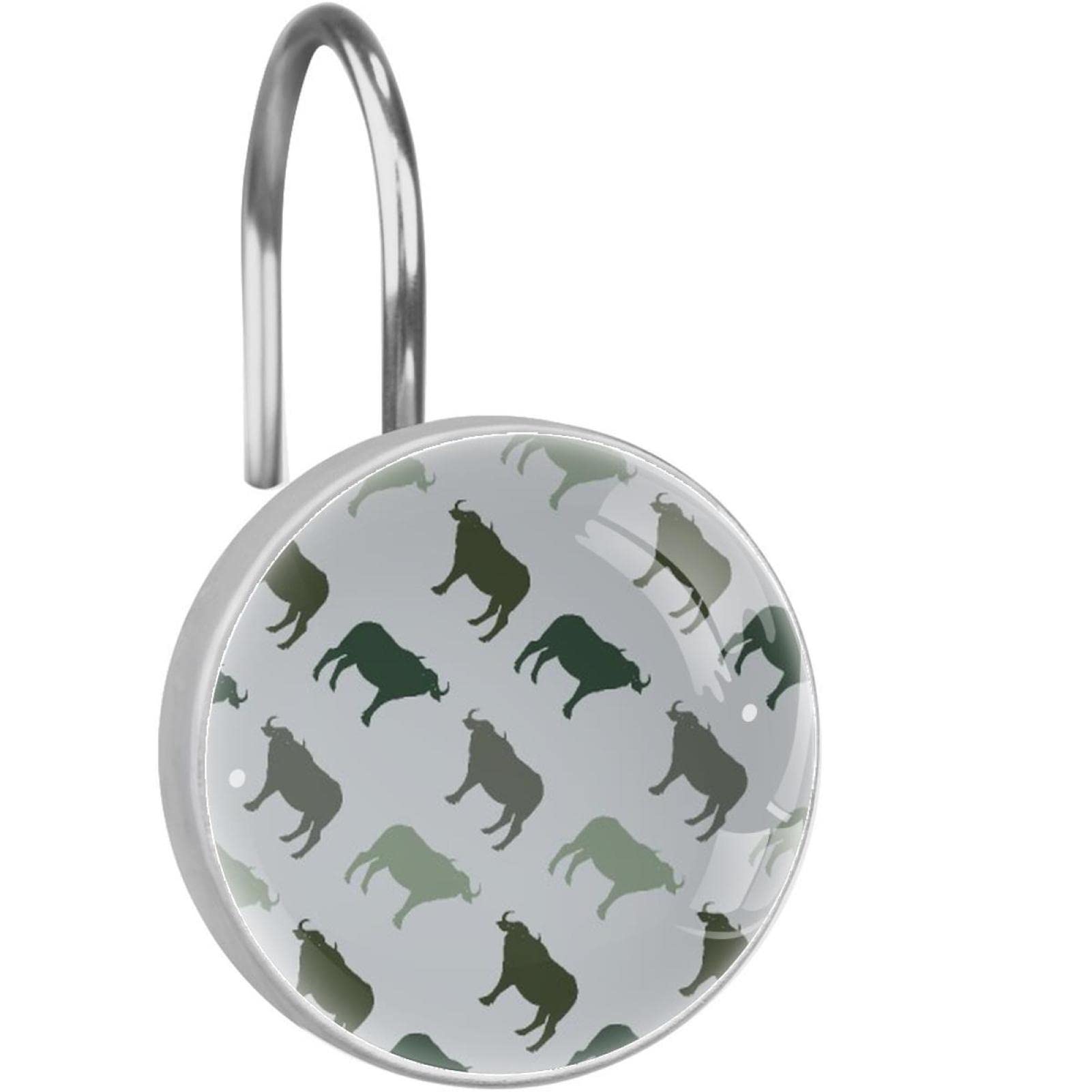 Rideau de douche crochets anneaux cristal salle de bain décoratifs motif vache lot de 12