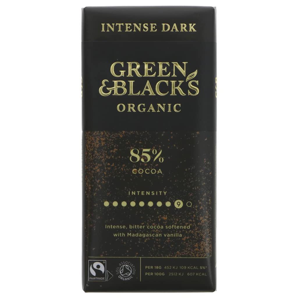 Green & Black's Organic 85% Dark Chocolate Bar, 90 g (1-Pack)