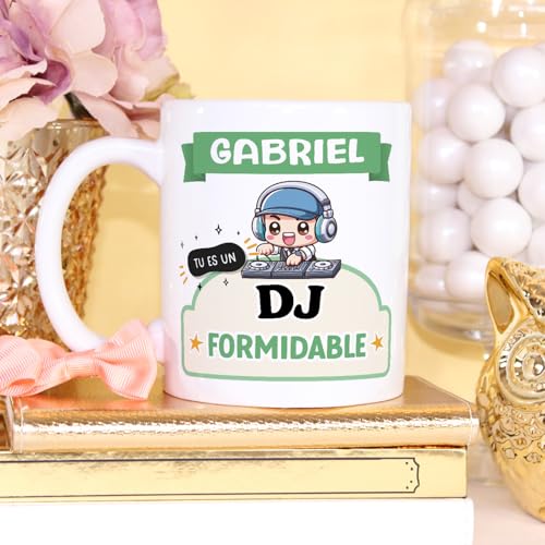 Mugffins Tasses Personnalisables pour DJ homme - En Français - Cadeau Personalisé- Tu es formidable - Kawaii - 11 oz / 330 ml – vue 2