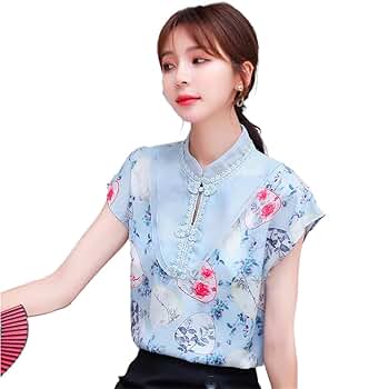 TaoZiPeach Women Chinese Style Qipao Tops Retro Elegant