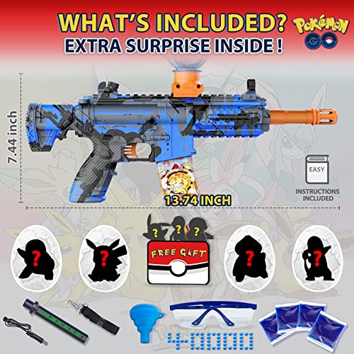 Electric Gel Ball Blaster, High Speed Automatic Splatter Ball Blaster With 40000+ Water Beads And Goggles, Supbec Rechargeable Splatter Ball Toys For Outdoor Activities Game Party Favors- Pika #TOP5