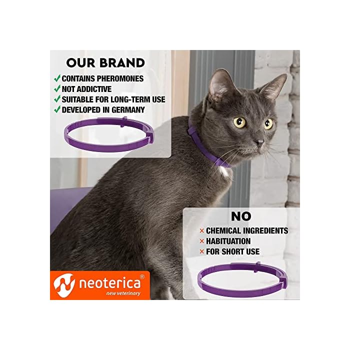Cat Calming Collar & Pet Anti Anxiety Products - Feline Calm Pheromones Collars & Cats Stress Relief - Helps with Pee, New Zone, Aggression - Image 6