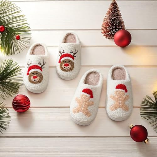 Image of Comfy Elastic Slippers for Women Men,Memory Foam Soft Plush House Slippers