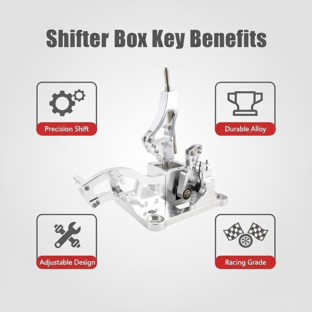 Shifter Box Kit Fit for Honda Acura RSX/Type-S 2002-2006; Civic 1989-2000; Integra EF, EG, EK, DC2 1994-2001; Civic EM2/ES Coupe/Sedan 2001-2005; K-swapped EF, EG, EK, DC2, Aluminium