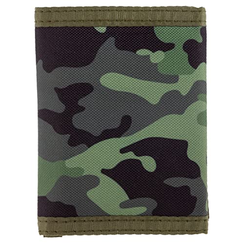 Image of Stephen Joseph, Kids Wallet, Tri-Fold Bi-Fold Wallet for Boys & Girls with Zipper Coin Pocket, Durable Polyester Small Wallet for Kids, Cute Designs for School & Travel, Camo