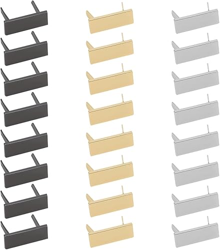 WADORN 24 etiquetas de estampado en blanco de metal, 3 colores rectangulares en blanco, etiquetas de logotipo hechas a mano con cuña, para