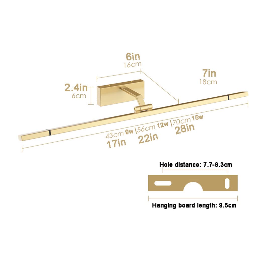Spiegelleuchte Bad Badezimmer-Eitelkeitsleuchten in Gold, Moderne LED-Lichtleiste über Spiegellampe, natürliches Licht, 4000 K, Wandleuchten für Schminktisch Kein Flimmern