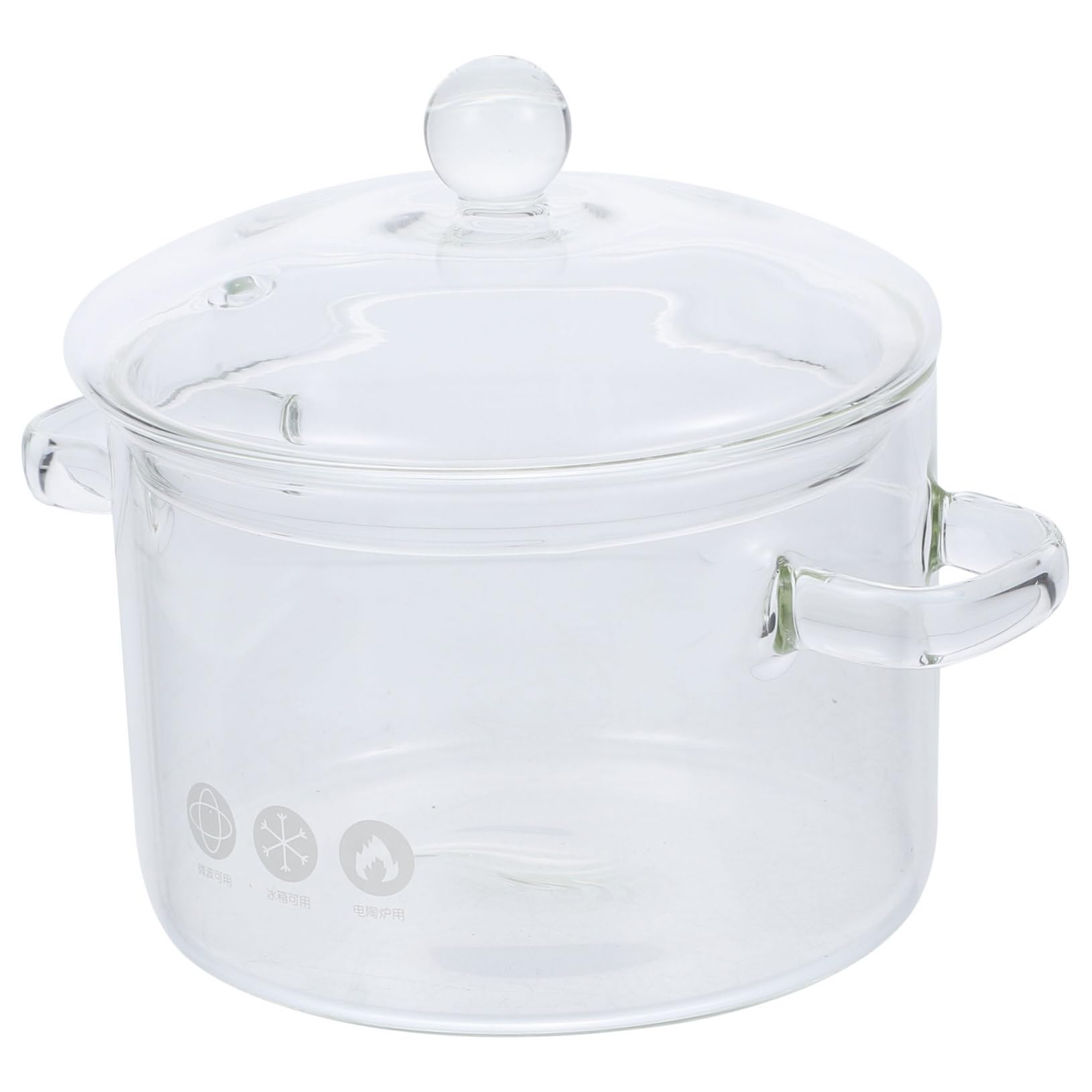 Ciieeo Olla de Vidrio para Inducción con Tapa y Asas Seguras, Capacidad Suficiente para Cocinar Fideos, Leche y Sopas de Manera Transparente y Resistente