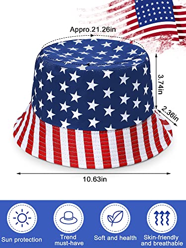 16 Pcs American Flag Bucket Hat Packable 4Th Of July Fisherman Hats Usa Bucket Hat Patriotic Summer Travel Beach Sun Hat For Women Men #TOP1