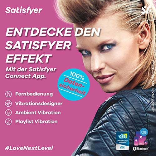 Satisfyer Twirling Joy Connect App, tipvibrator met app-bediening, waterdichte, huidvriendelijke siliconen, kleur:roze - Afbeelding 5