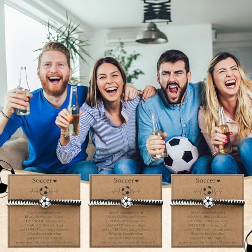 30 Sets Sports Charm Bracelets Bulk with Inspirational Card for Sports Party Favor Team Group Player Gifts4