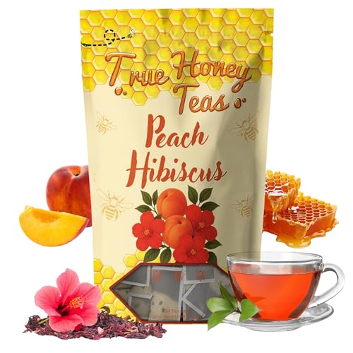 True Honey Teas Peach Hibiscus Tea Bags - All Natural