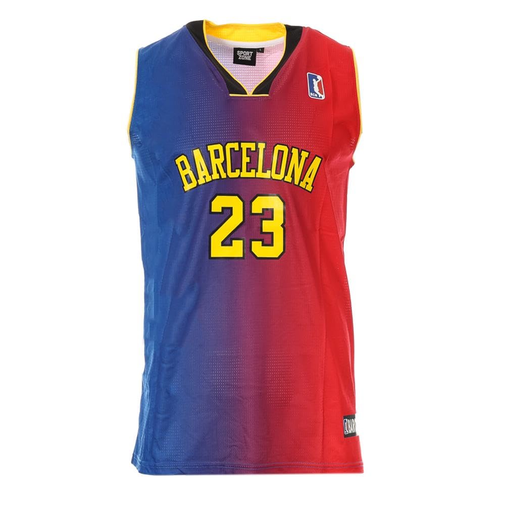 Sport Zone Basketball Jersey Red/Blue Man Barcelona, Red, M