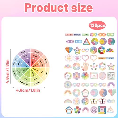 120 PCS Sensory Stickers, Textured Stickers and Fidget Stickers for Focus and Calming Strips, Reusable Sensory Strips for Focus and Relaxation, Tactile Stickers for Sensory Integration - Image 2