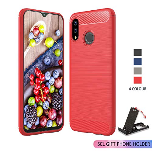 SCL Samsung Galaxy A30, Coque Samsung A30, Coque de Protection en Gel Effet Fibre de Carbone [Anti Rayures] [Anti Collision] Compatible avec Le Samsung Galaxy...