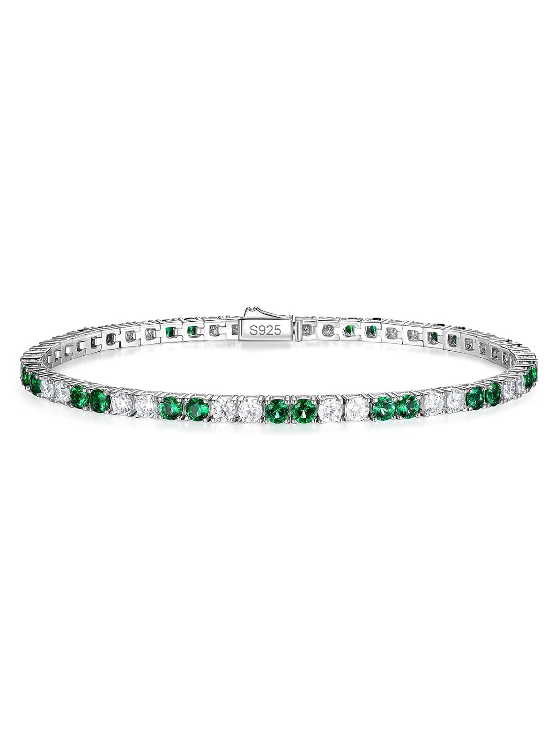 D Color VVS1 Clarity Moissanite and Genuine Sapphire/Emerald/Ruby Tennis Bracelets for Women 2.22ct-10.45ct, Solid 925 Sterling Silver, Anniversary Wedding Valentines Jewelry...