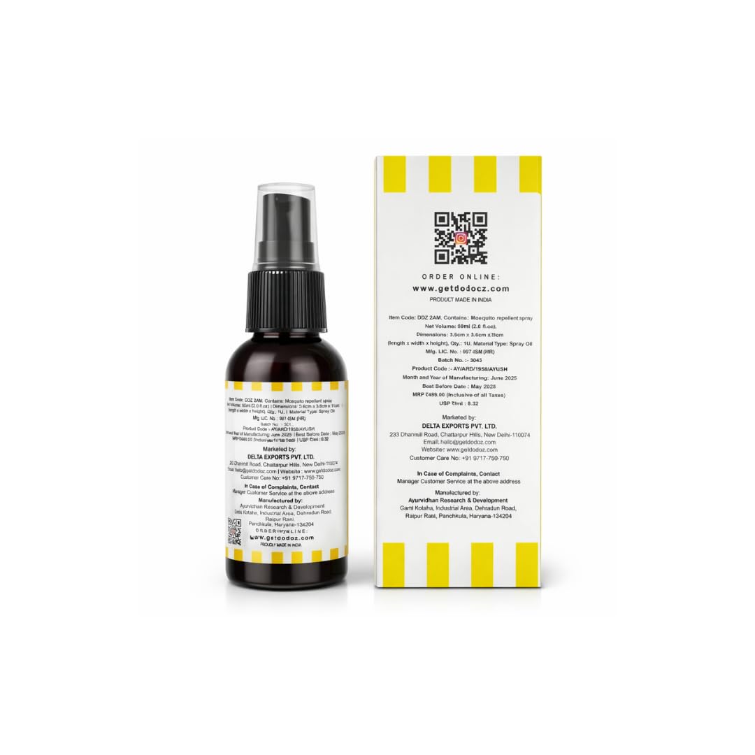 DODOZ Mini Anti-Mosquito Body Spray Kid-Safe Natural Protection, Gentle & Non-Toxic Repellent for Babies, Kids & Family Perfect For Indoor & Outdoor Use Non-Toxic & Easy to Carry - 60ml 4