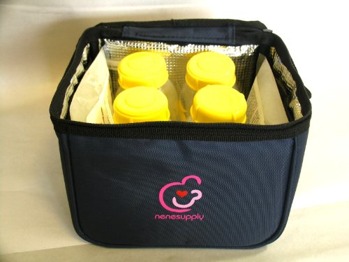 image for NENESUPPLY Bottle Cooler Bag and ice Packs for breastmilk Storage. Can
