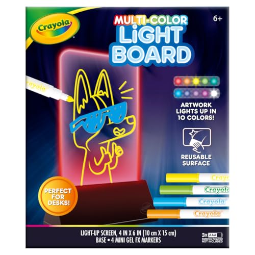 Image of Crayola Multi-Color Light Board, Light Up Drawing Toy, Desk Toy, Doodle Pad, Glow Art, Gifts, Toys Boys & Girls, Ages 6, 7, 8