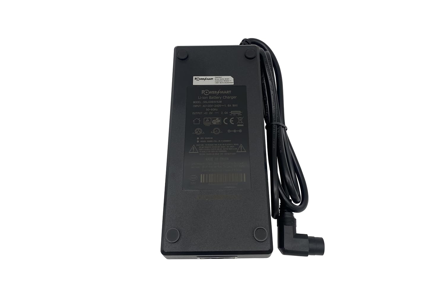 PowerSmart 2.0 A 42 V charger, power supply for 36 V Phylion/Joycube e-bike, electric bike, battery 80 W Li-Ion with 5-pin plug