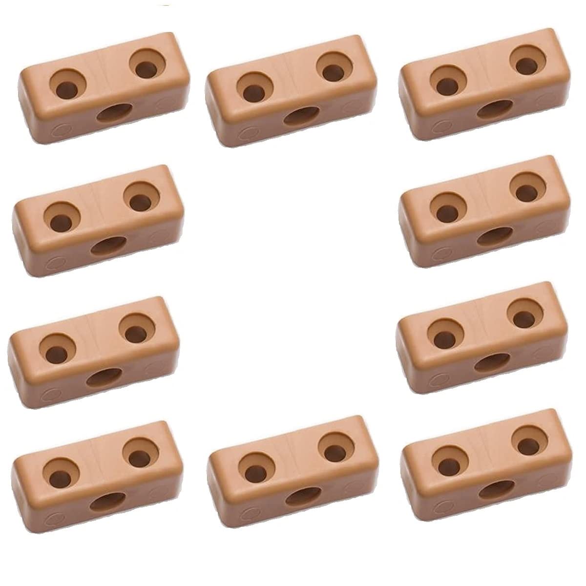 Merriway BH03649 (10 Pcs) Beige Modesty Block Wood & Furniture Jointing Connector- Pack of 10 Pieces
