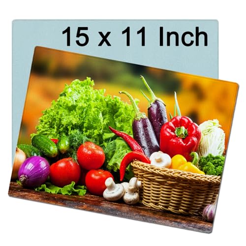 2 Pcs Sublimation Cutting Board Blanks，15 x 11 Inch Sublimation Cutting Boards，Textured Sublimation Anti Slip Cutting Board Heat Scratch Resistant Blank