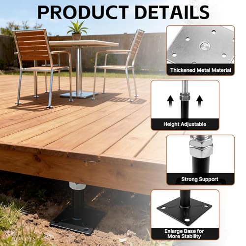 Image of 8 Pcs House Floor Jacks, 5 inch to 8 inch Adjustable Height | House Jacks for Leveling, Floor Leveling Support, Screw Jack Post for Home Leveling, Basement, Porches, Roof Beams and Decks
