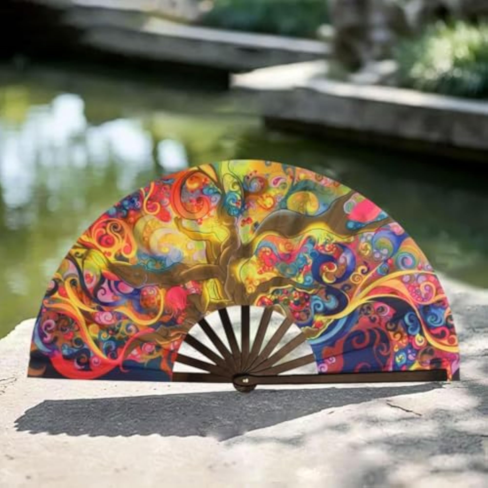 Folding Fan Props with Bamboo Frames for Parties