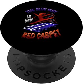 Gymnastics Blue Mat Red Carpet Gymnast Quote PopSockets Adhesive PopGrip