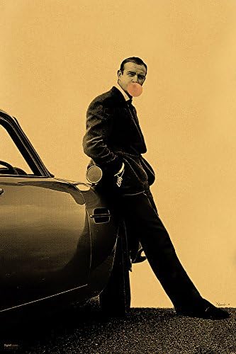 James Bond 007 (Sean Connery) Bubblegum Poster by X-Arnet Printed on an Amazing Gold Metallic Paper 24"x36" (Unframed)