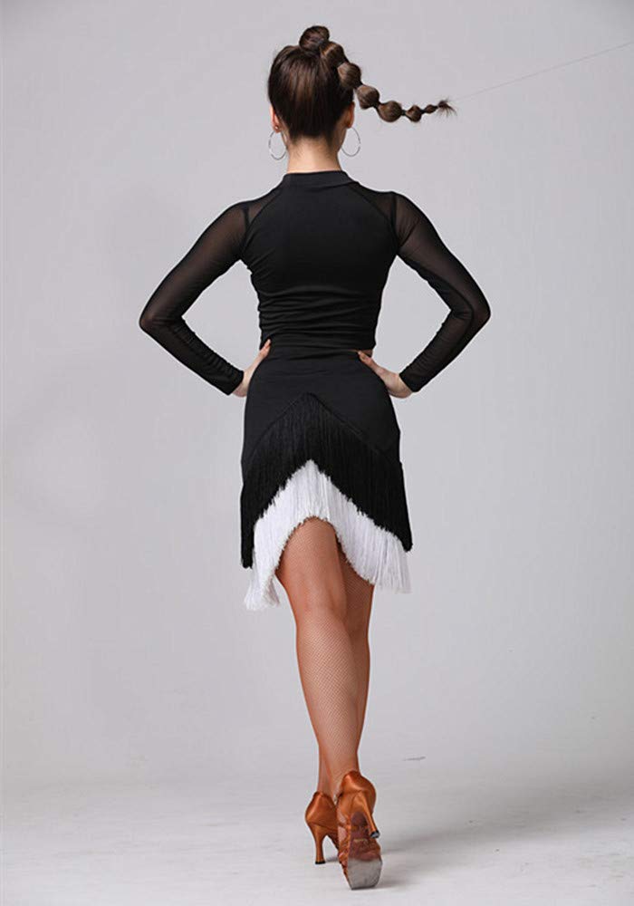 Stylish Latin Dance Skirt Tassel Ballroom Carmen Rumba Samba Salsa Fringe Cha Cha Dance Skirt (XX-Large)