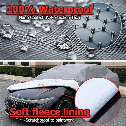 Image of All Weather Waterproof car Cover Good for rain Snow uv Protection dust Small Coupe 350Z Z4 Sky Crossfire SLK GR86 RX-8 BRZ SLC300 Speedster Gray
