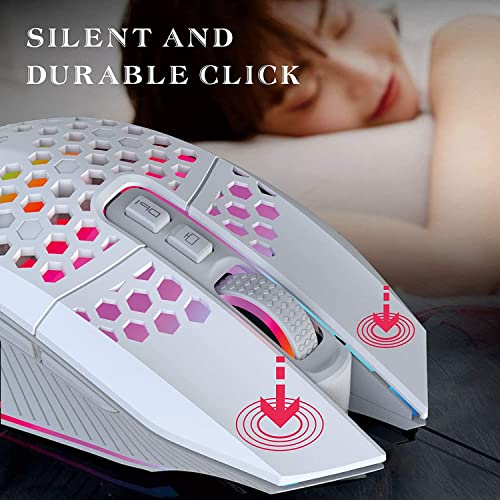 Ratón gaming inalámbrico X8 recargable con 6 botones programados y luces LED 3