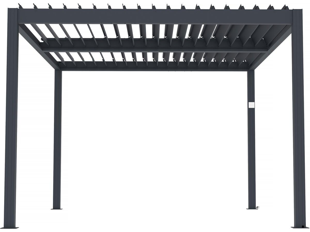 Pergola bioclimatique motorisé avec LED Windsor en Aluminium 3 x 4 - Gris