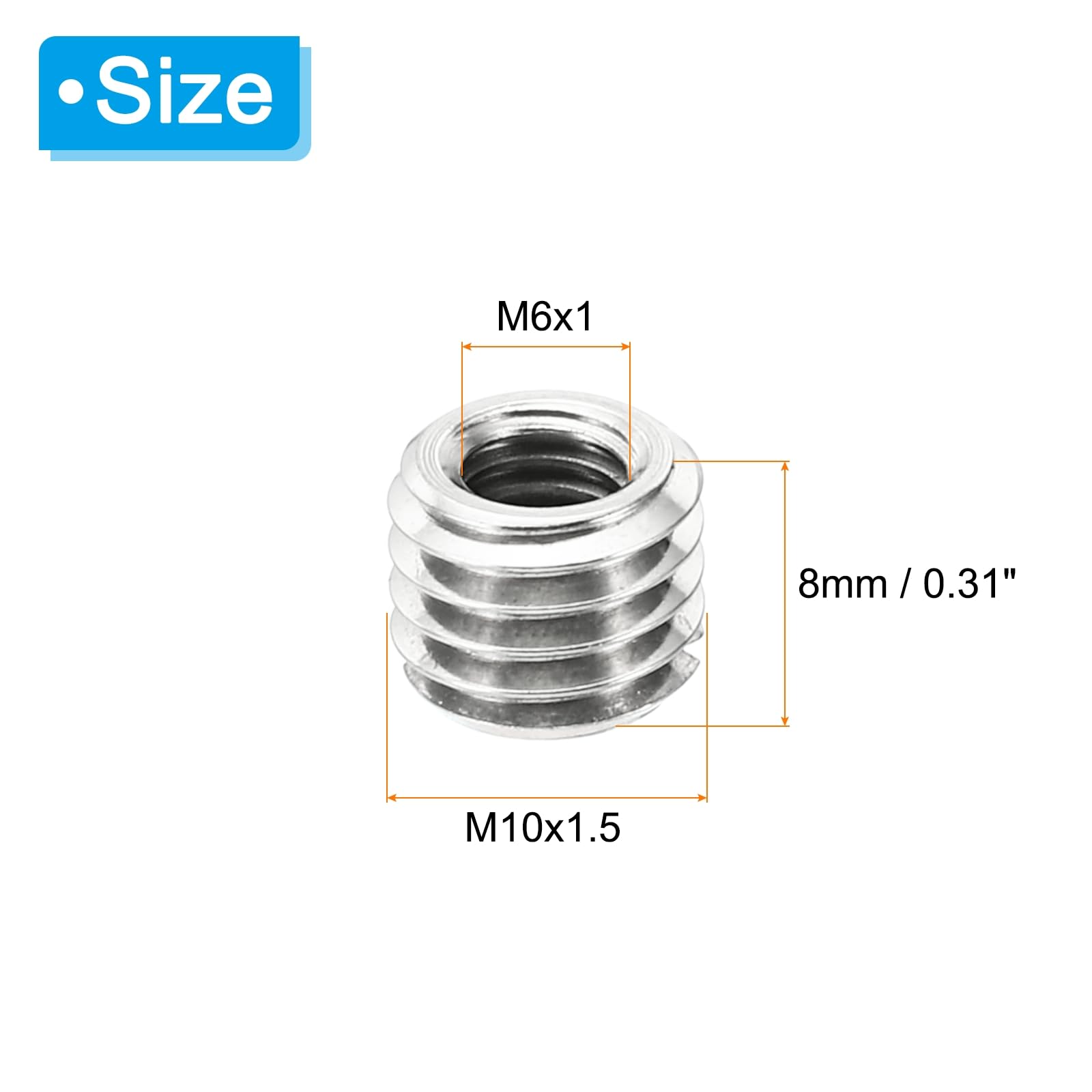 PATIKIL Thread Adapters Sleeve Reducing Nut - Image 2