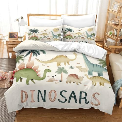 Housse de couette dinosaure à impression 3D ultra douce et résistante avec fermeture éclair - 3