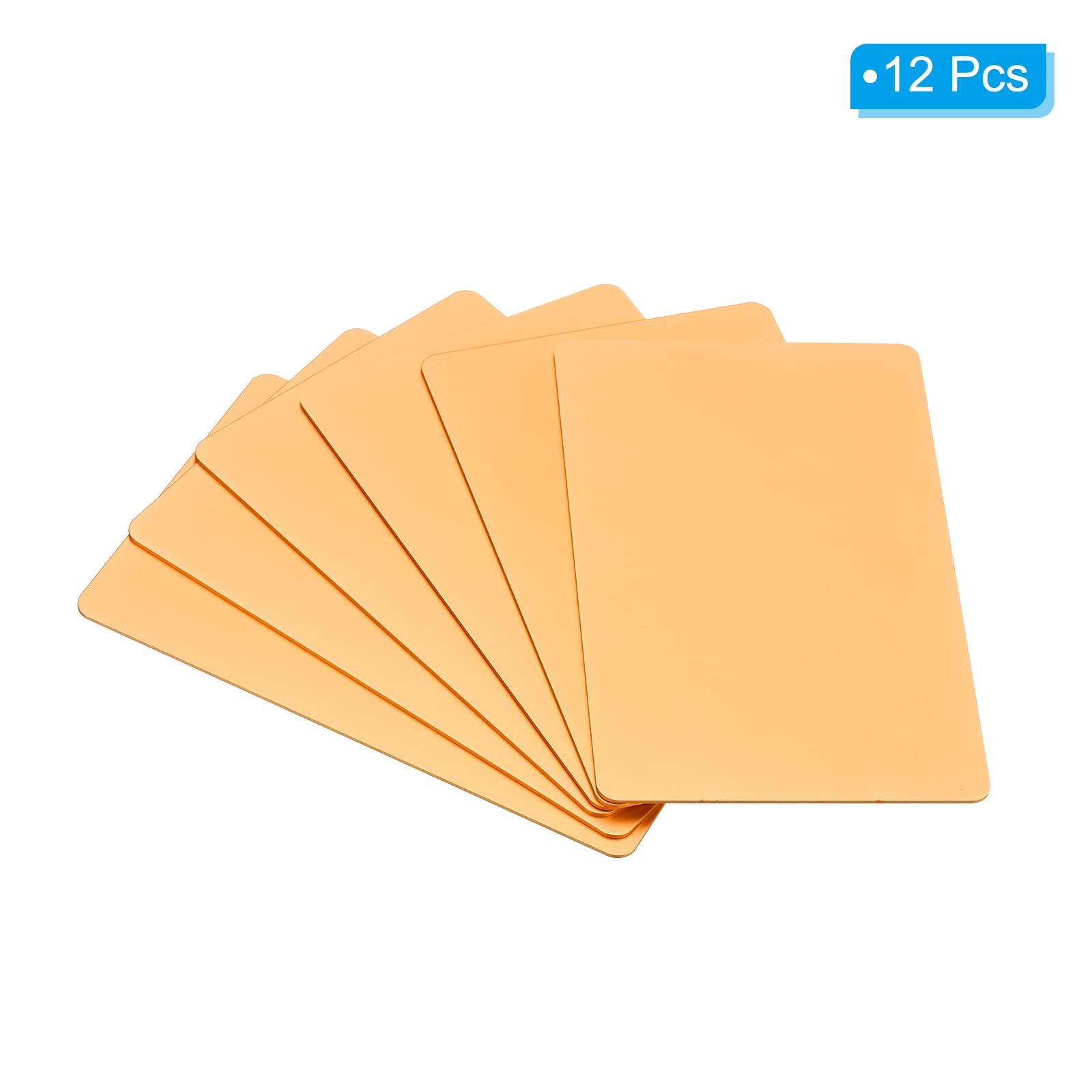 PATIKIL 0.8mm Metal Business Cards, 12 Pack Blank Name Card Laser Engraving Anodized Aluminum for DIY Gift Cards Rose Gold - Image 3