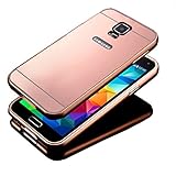S5 Case, Galaxy S5 Case, TabPow [Electroplating Series] Luxury Slim Hard Back Case Cover Bumper [Mirror Case] For Samsung Galaxy S5 SV I9600, Rose Gold