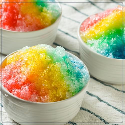 Nostalgia NESHVICE3HSID1 Schneekegel, rasiert, Retro-Tisch-Slushie-Maschine, inklusive 1 wiederverwendbaren Kunststoffbecher und Eisformen, Weiß, Grün – Bild 7