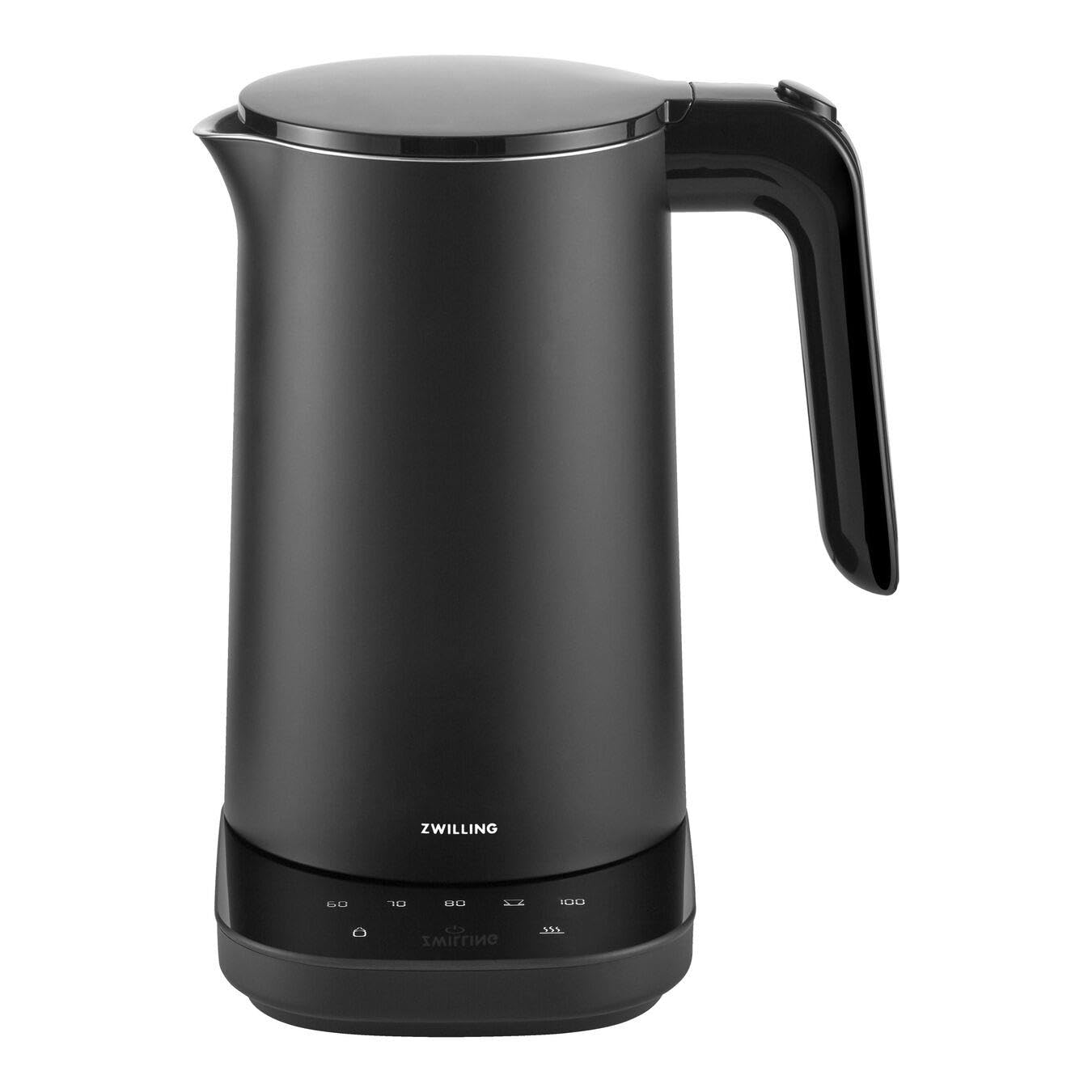 ZWILLING ENFINIGY Wasserkocher Pro mit 6 Temperatureinstellungen, Warmhaltefunktion, Edelstahl-Behälter, 1850 Watt, 1 Liter, Schwarz