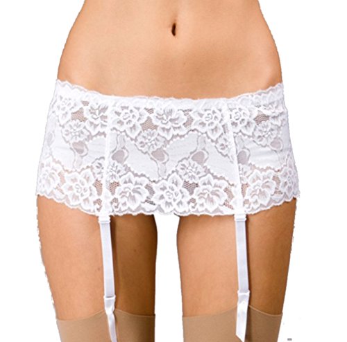 Preisvergleich Produktbild Silky 4-Straps Strapsgürtel mit breiter Spitze White XL