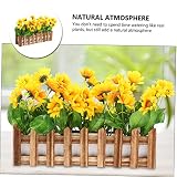 Hohopeti Artificial Sunflower Decorative Fence Pot for Classroom Corner Layout Faux Sunflower Arrangement with Easy Maintenance Artificial Flower Ornament for And Office Decor