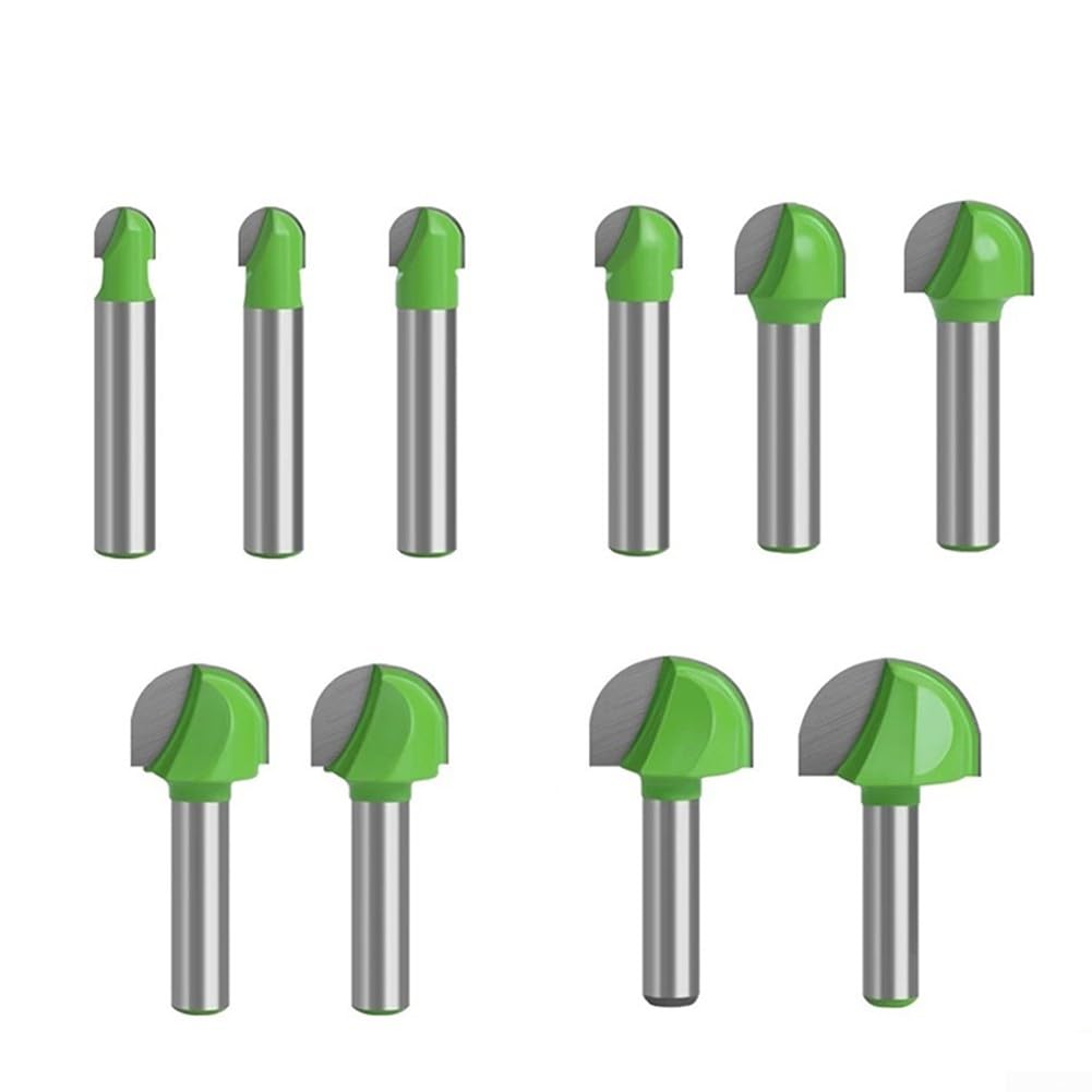 DAZZLEEX 1Pc 8Mm Shank Ball Nose End Mill Round Nose Cove CNC Fraisage Bit Radius Core Green,8X6