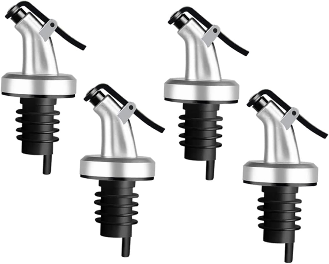 SHOWERORO Press Oil Stopper Sauce Bottle Nozzle - Leak-Resistant Olive Oil Pourer Spout for Kitchen Bottles - Versatile Wine Stopper and Pourer for Oils Vinegar Syrups - Fits Standard 3.26In Bottles