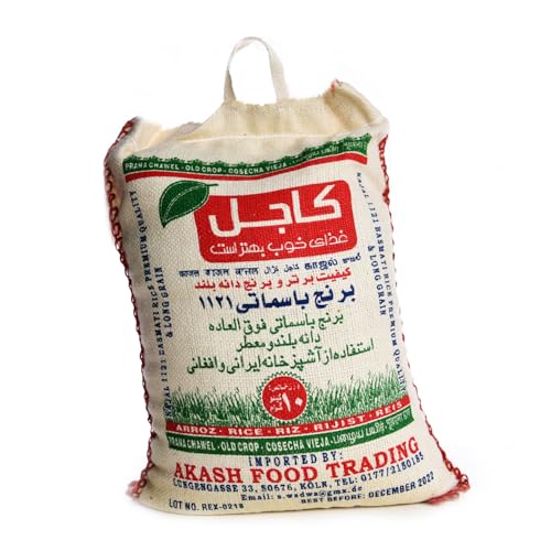 Kajal Premium Basmati Reis 1 x 5kg – Langkörniger Spitzenreis, aromatisch und locker, ideal für traditionelle Gerichte, hochwertige Qualität