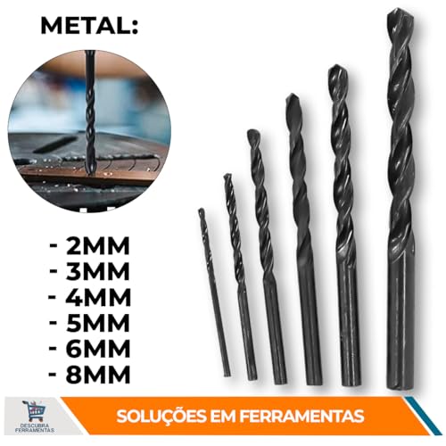 Jogo de Brocas Fertak 1202 - Kit Completo para Madeira, Concreto e Metal com 16 Peças