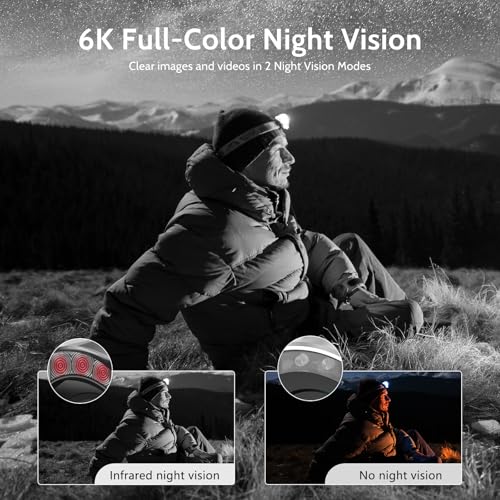 Image of VETEK Video Camera 6K 64MP UHD WiFi Vlogging Cameras for YouTube 18X Digital Zoom IR Night Vision 3.0'' Touch Screen Camcorder with 32GB Card, Microphone, Remote, Two Batteries